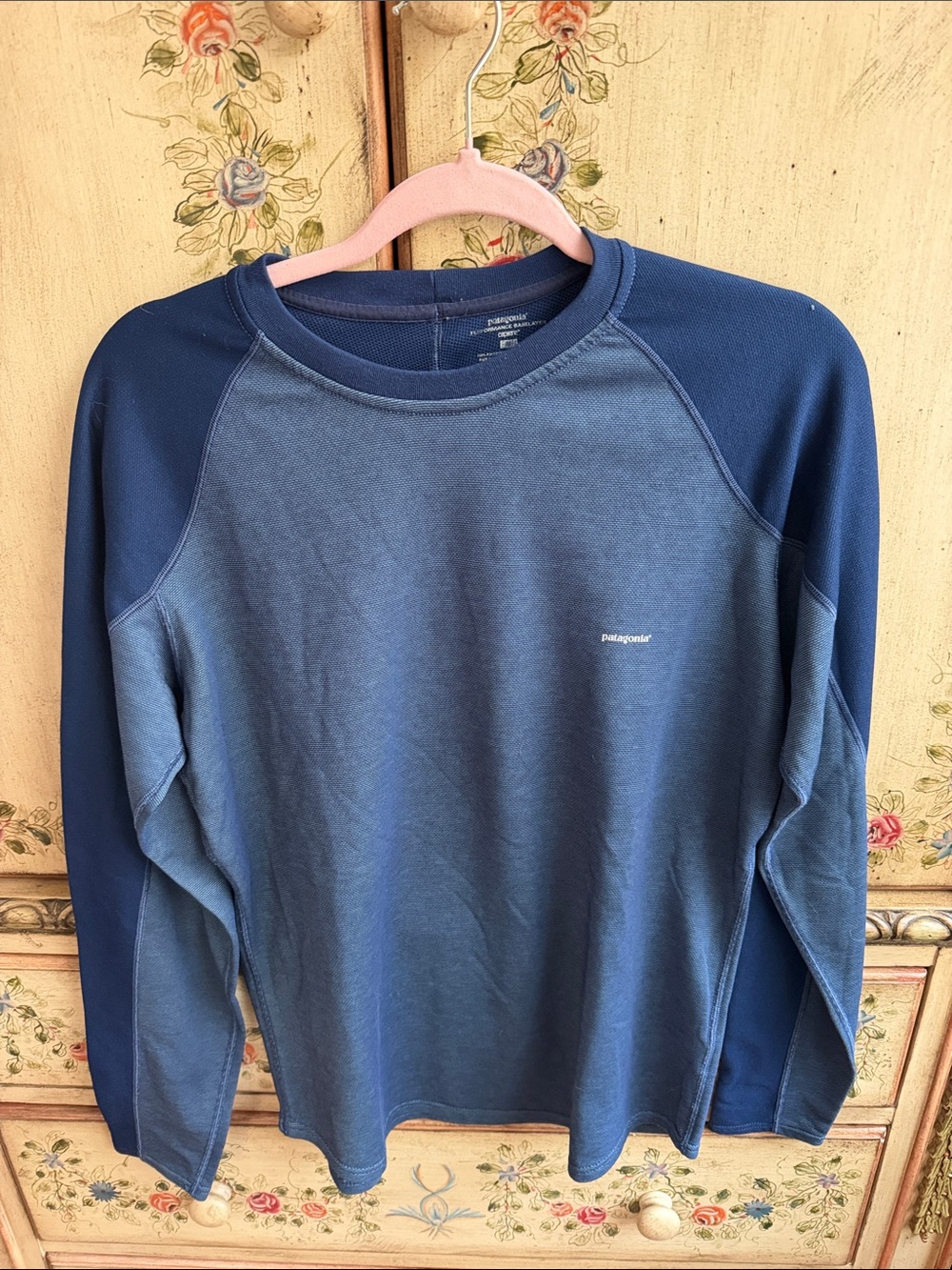 Patagonia Men's Two-Tone Blue Raglan Crewneck Sweatshirt